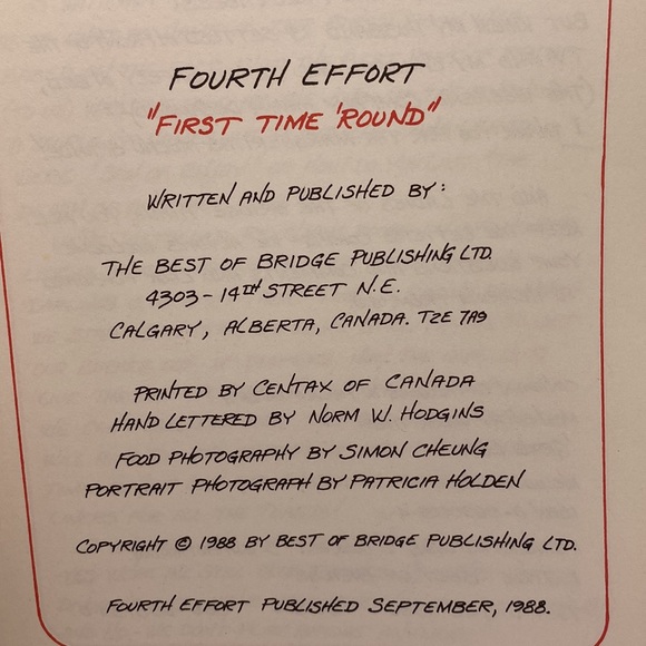 Grand Slam More Recipes From The Best of Bridge 1988 Vintage Spiral Bound - Picture 3 of 8